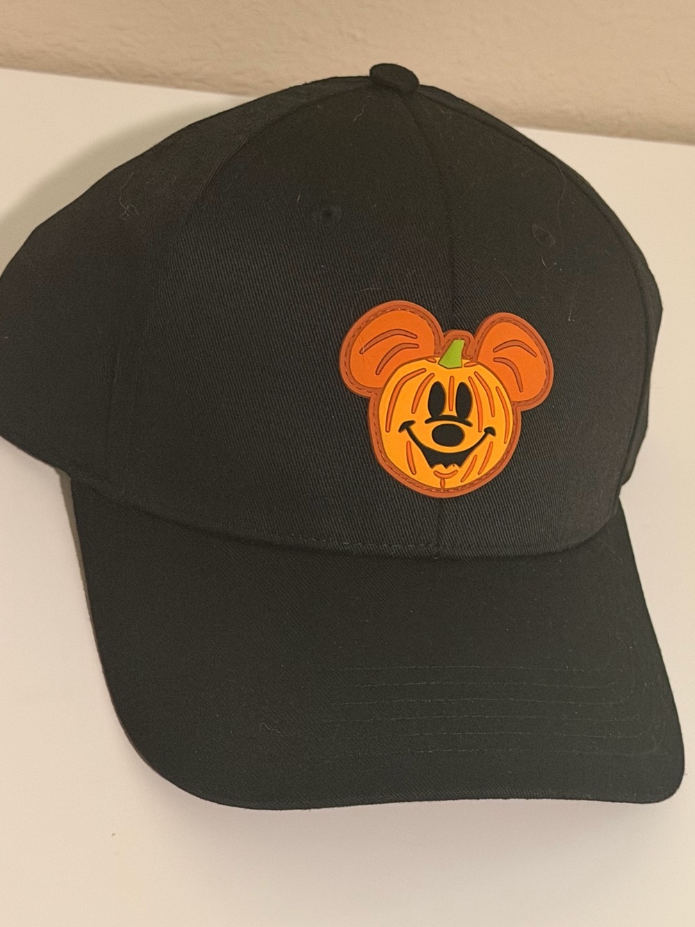 WDW Halloween Disney Black Cap with Orange Pumpkin Mickey Patch